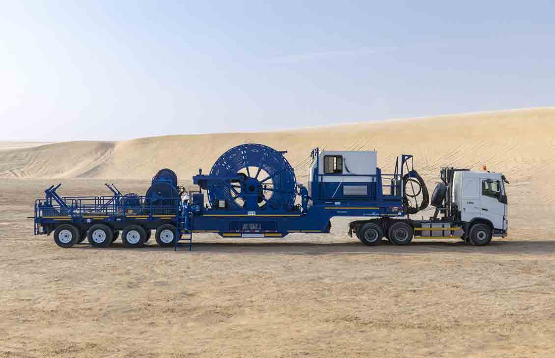 Coiled tubing truck in the desert